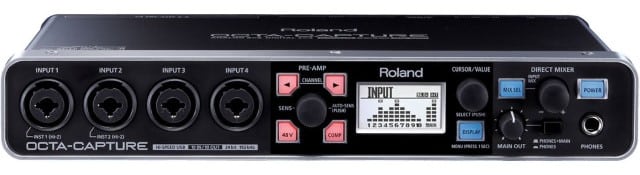 roland octa capture interfaccia audio fronte