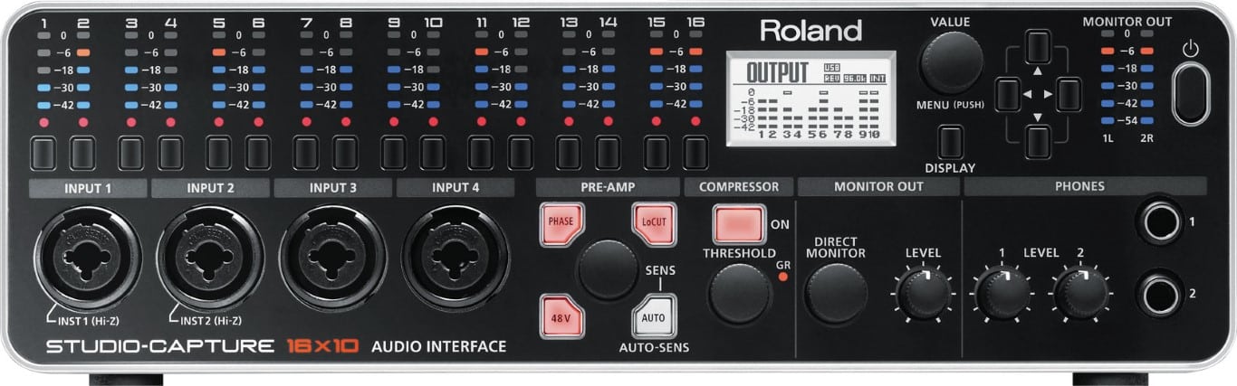 roland studio capture interfaccia audio fronte 1