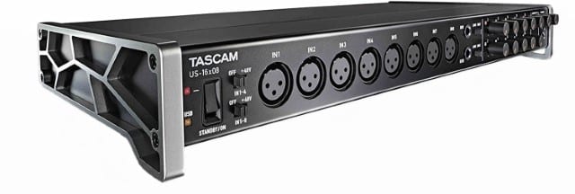 tascam us16x08 scheda audio laterale